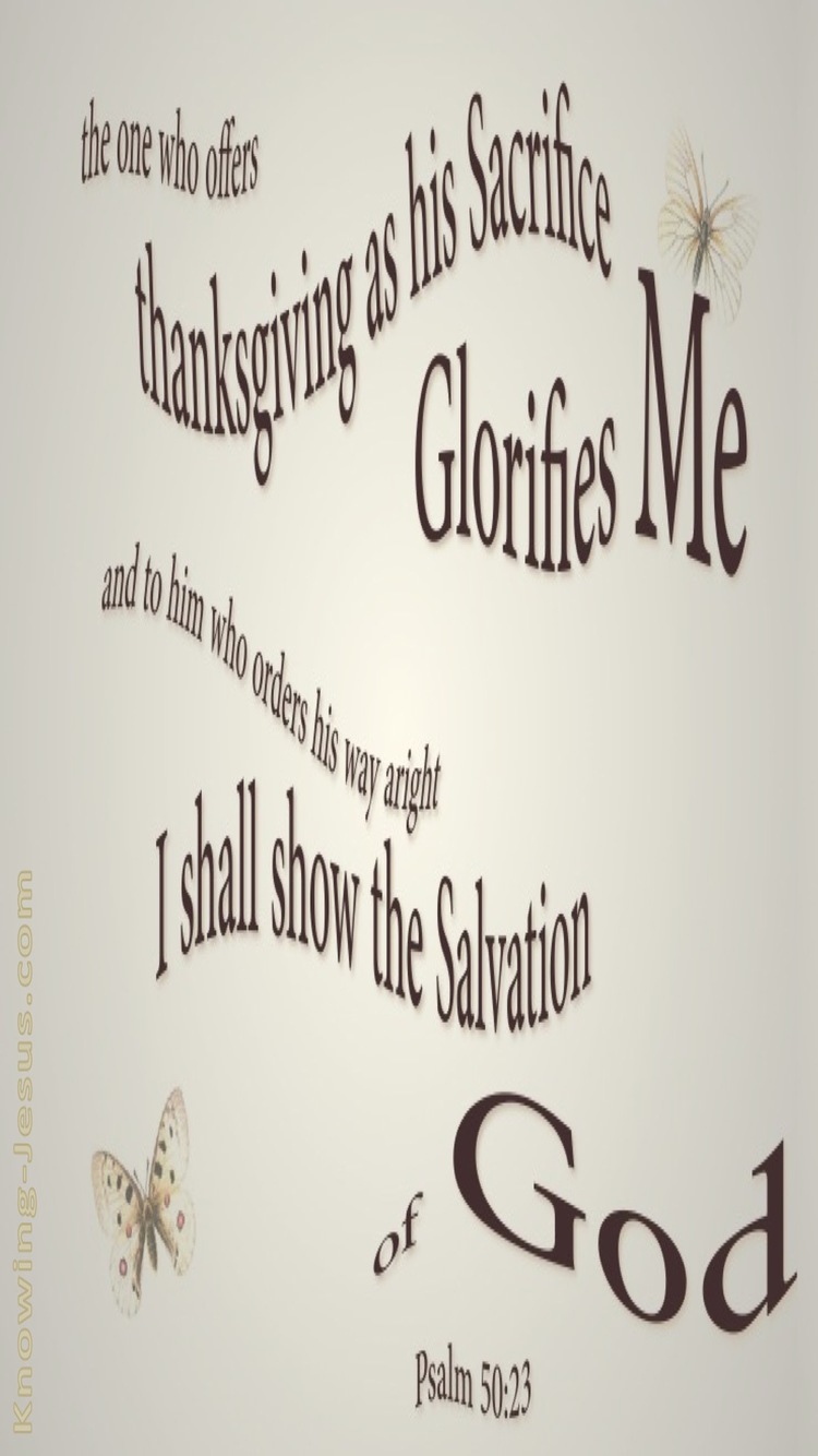 Psalm 50:23 Sacrifice Of Thanksgiving (beige)